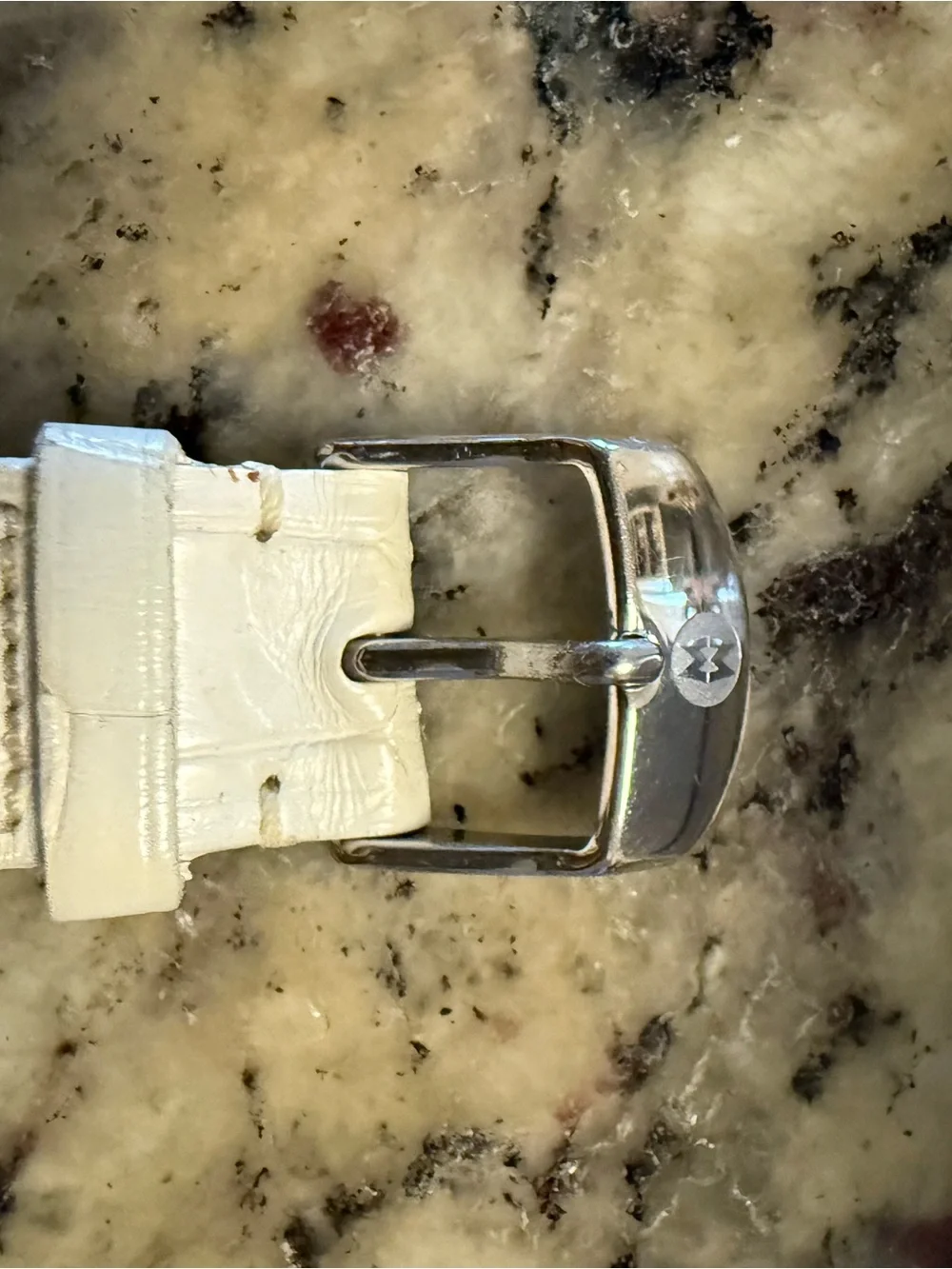 Michele White Diamond-Accented Square Chronograph Watch